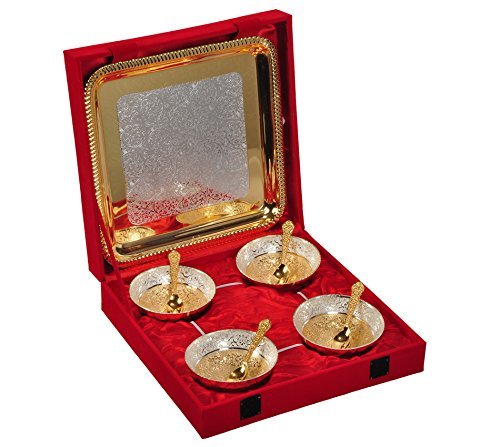 Anand Crafts Silver Gold Plated Traditional Bowl