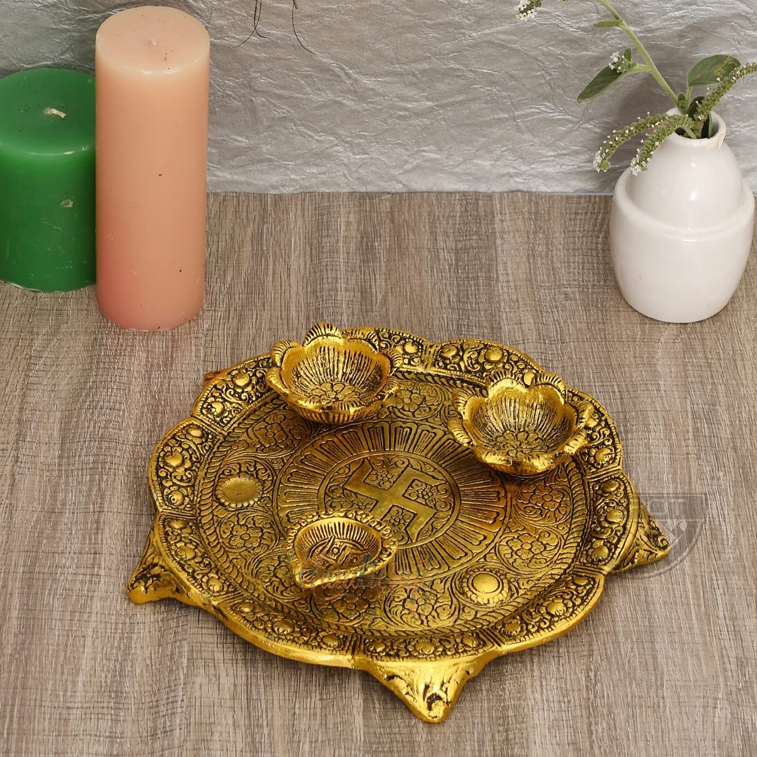 Anand Crafts Traditional Metal Pooja Thali Set
